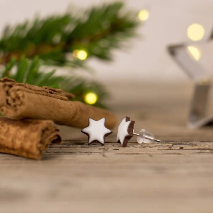 Cinnamon Star Cookies Earrings – Cimetove Zvezdice | Slovenian Handmade Polymer Clay Jewelry