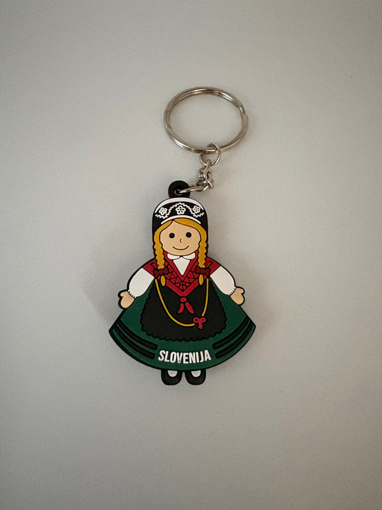 Slovenian Folklore Dancer Keychains – Traditional Noša Girl & Boy Designs