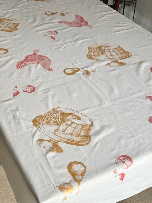 Slovenian Cotton Tablecloth – Handmade & Hand-Printed | Slovenska Kuhinja Collection