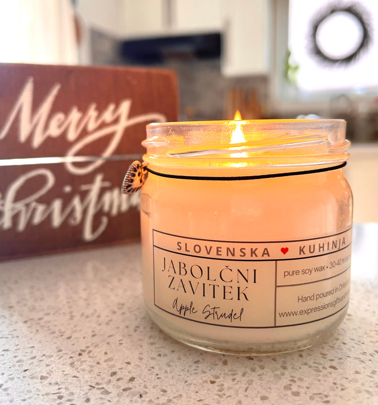 Apple Strudel Candle | Slovenian Jabolčni Zavitek | BESTSELLER