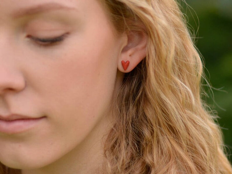 Handmade Slovenian Little Heart Earrings | NEW COLOURS AVAILABLE!