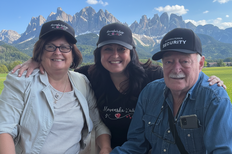 Slovenska Kuhinja Caps - Slovenian Alps Background