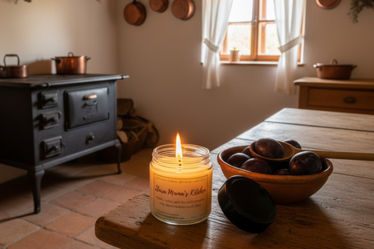 Stara Mama's Kitchen Candle in Traditional Slovenian Kitchen