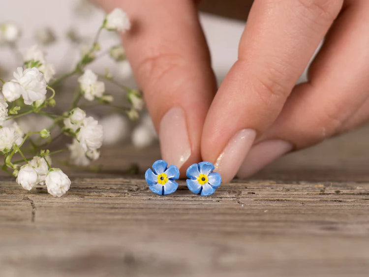 Forget-Me-Not Earrings |HANDMADE ๐ธ๐ฎ EARRINGS