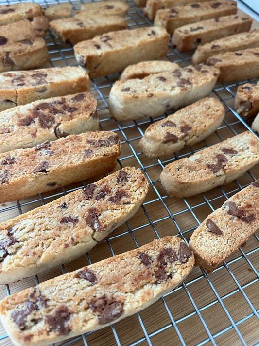 Hazelnut Biscotti with Chocolate Chips and Lemon Zest - Easy Homemade Recipe