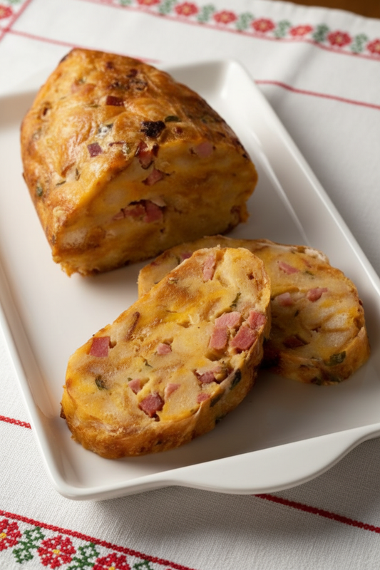 Slovenian Prata Recipe (Kruhov Narastek): Traditional Easter Bread Pudding with Ham