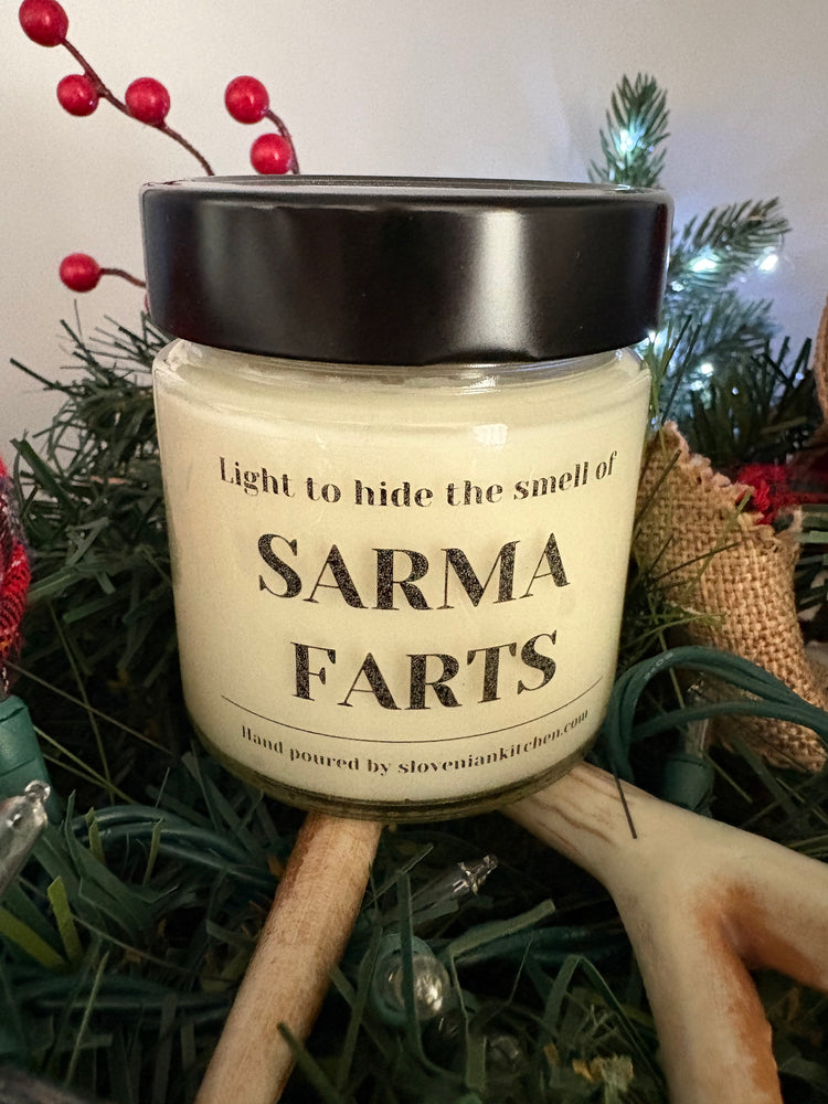 Light to Hide the Smell of Sarma Farts Candle – Funny Slovenian Holiday Gift