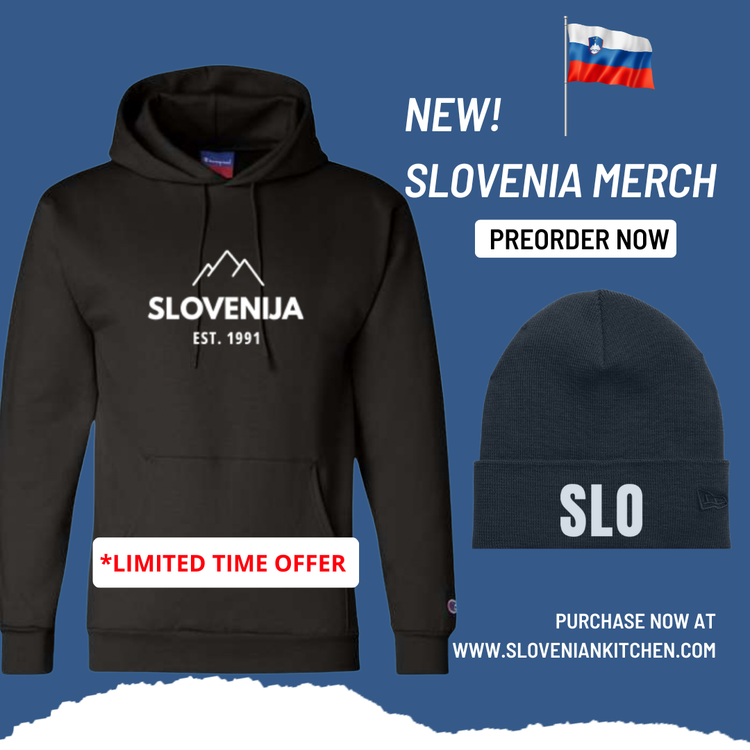 Slovenija Hoodie – Champion sweatshirt inspired by Slovenian heritage and family traditions