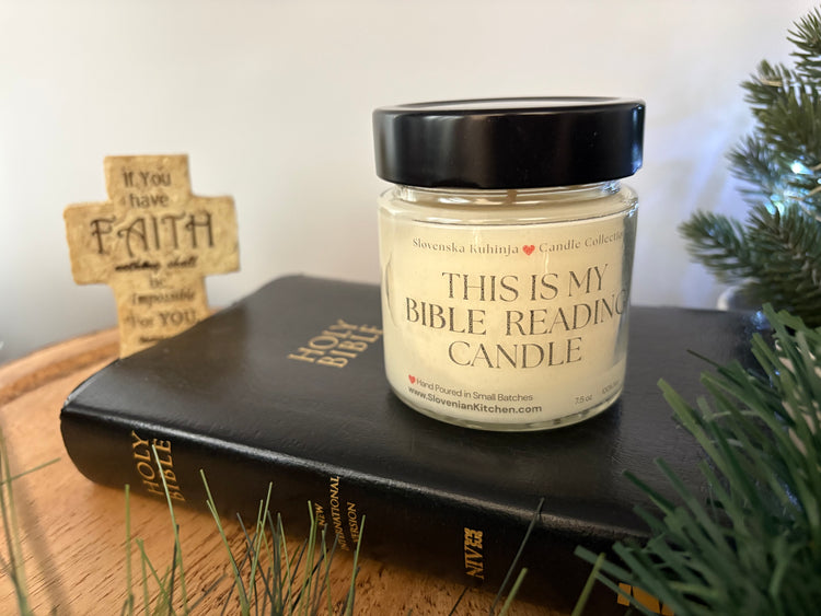 Bible Reading Candle – Peppermint & Eucalyptus (Slovenian Christmas Collection)