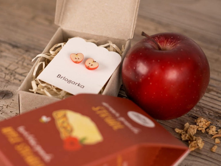 Small Apple Design – Slovenian Handmade Polymer Clay Earrings