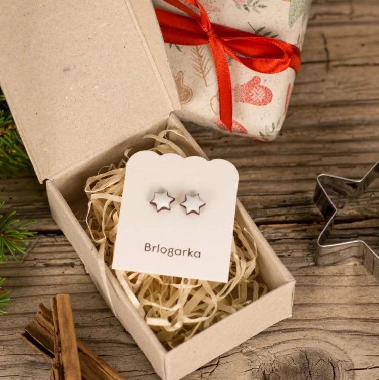 Cinnamon Star Cookies Earrings – Cimetove Zvezdice | Slovenian Handmade Polymer Clay Jewelry