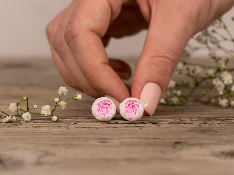 Peony Flower Earrings |  Novelty Slovenian Earrings