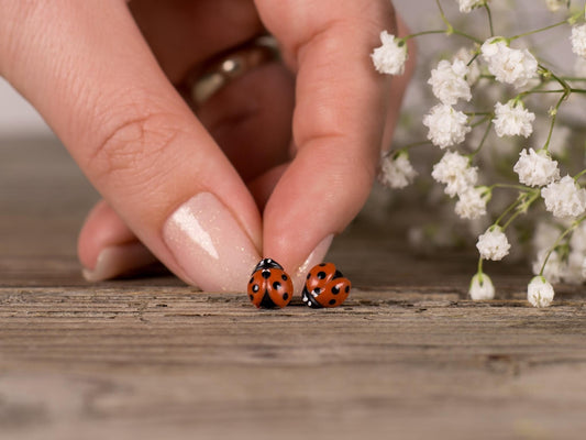 Ladybug Earrings / Pikapolonica Earrings / Novelty Slovenian Earrings