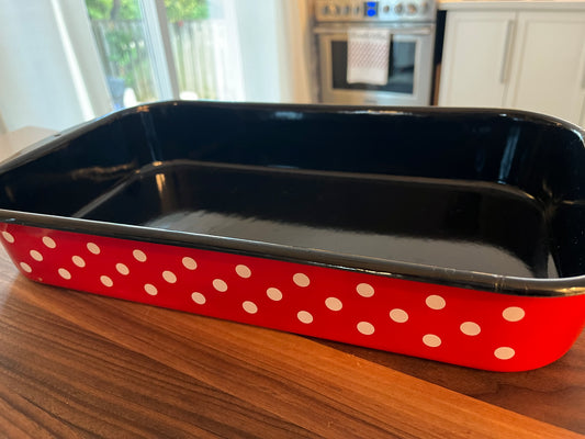 New! Slovenian EMO Baking Pan | RDEČ PEKAČ Z BELI PIKICAMI | Made in Slovenia by EMO