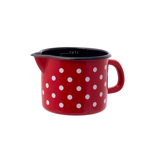 Slovenian 1L Measuring Cup | Red with White Polka Dots | MADE IN SLOVENIA by EMO