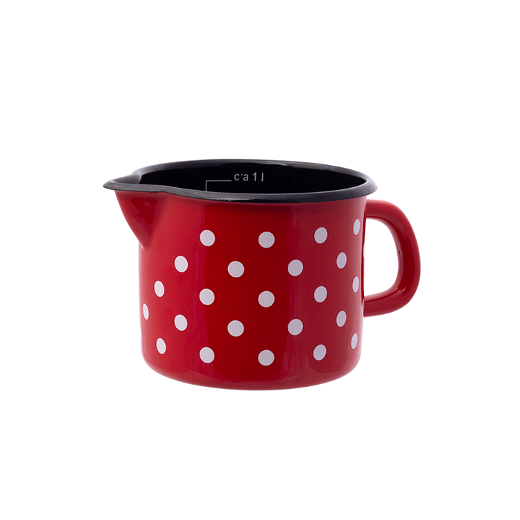 Slovenian 1L Measuring Cup | Red with White Polka Dots | MADE IN SLOVENIA by EMO