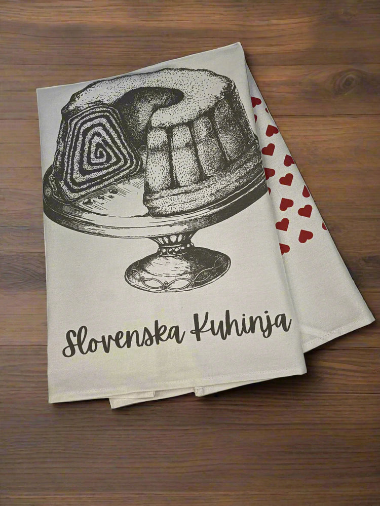 Slovenska Kuhinja Potica Tea Towel | Slovenian Kitchen Towel | Handmade in Slovenia