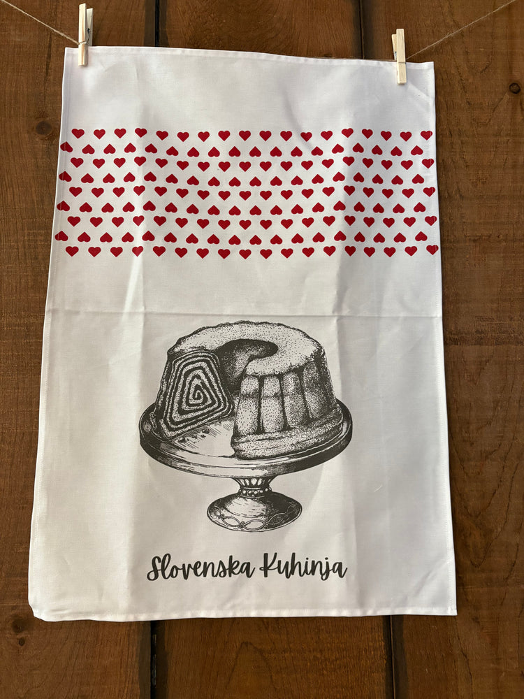 Slovenska Kuhinja Potica Tea Towel | Slovenian Kitchen Towel | Handmade in Slovenia