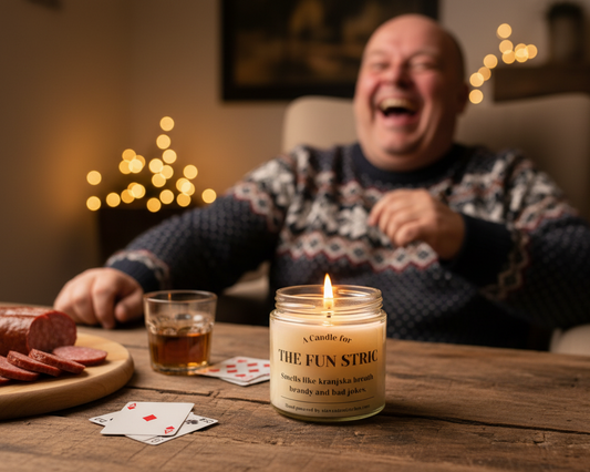 Fun Stric Candle - Kranjska Sausage Brandy and Bad Jokes