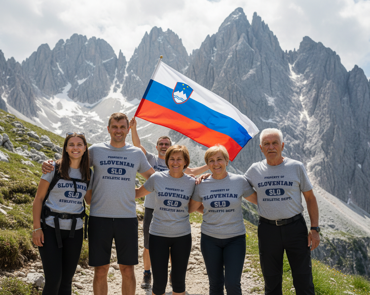 Slovenian Athletic T-Shirt - Mixed Ages and Genders Triglav