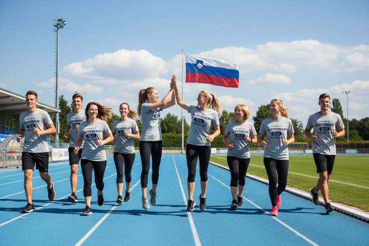 Slovenian Athletic T-Shirt - Younger Group Sports Setting