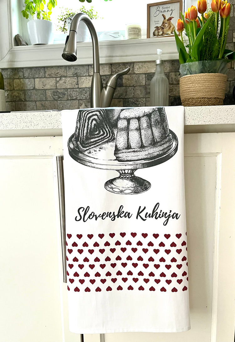 Slovenska Kuhinja Potica Tea Towel | Slovenian Kitchen Towel | Handmade in Slovenia