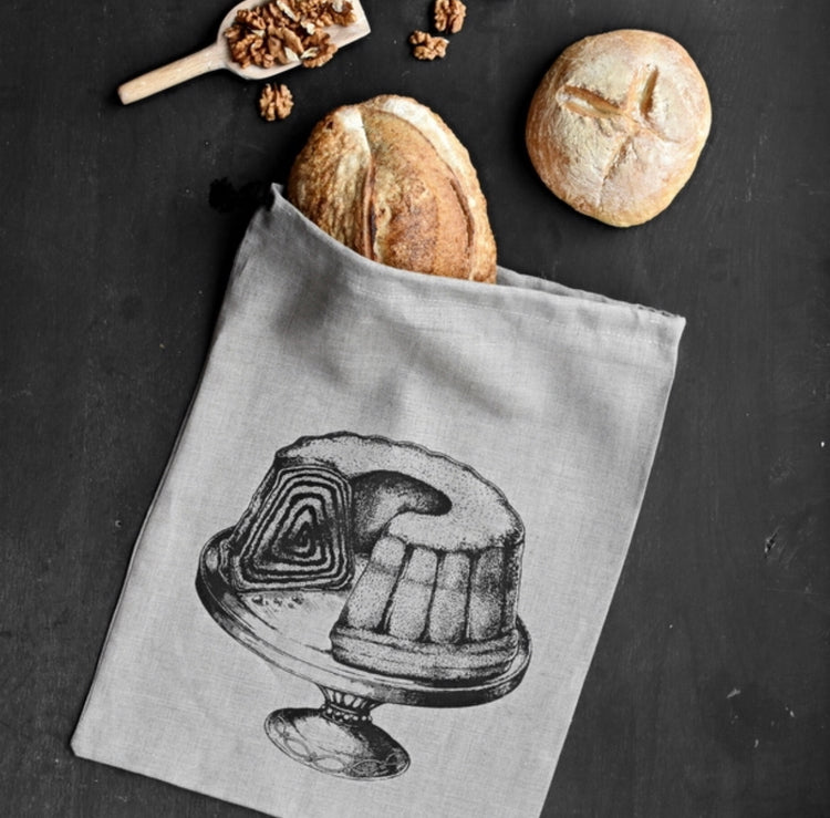 Large Bread Bag with Potica Design | Slovenian Bread Bag | Handmade in Slovenia
